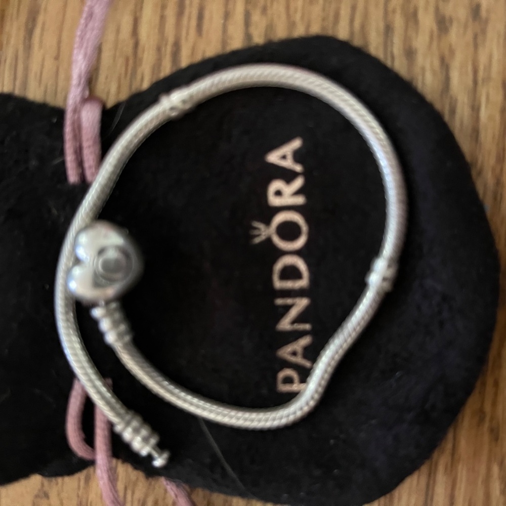 Pandora silver snake heart charm bracelet